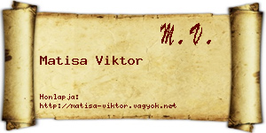 Matisa Viktor névjegykártya